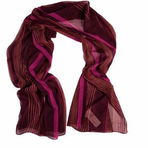 Beet Pink Striped Sheer‎ Scarf Wrap – Lightweight Collection Eighteen